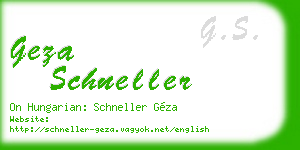 geza schneller business card